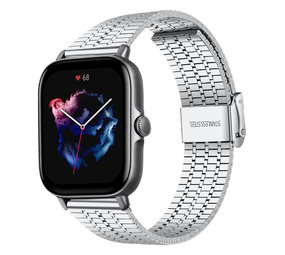 Strap-it Correa acero inoxidable Amazfit GTS 3 (plata) Strap-it Correa acero inoxidable Amazfit GTS 3 (plata)