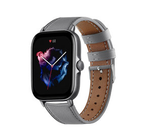 Strap-it Correa cuero Amazfit GTS 3 (gris) Strap-it Correa cuero Amazfit GTS 3 (gris)
