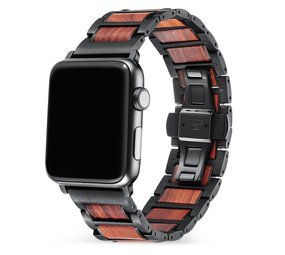 Strap-it Correa acero/madera Apple Watch (negro/marrón) Strap-it Correa acero/madera Apple Watch (negro/marrón)