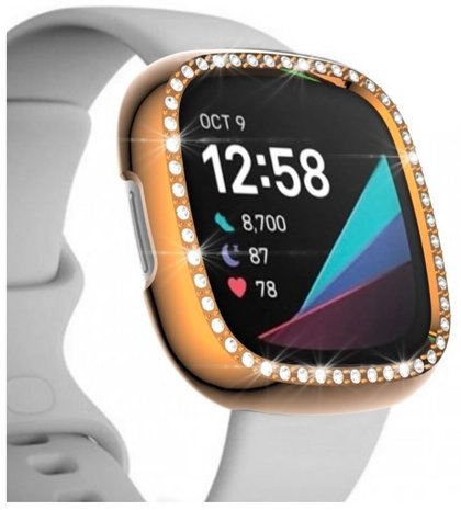 Strap-it Strap-it Funda diamantes Fitbit Sense (oro rosa) Strap-it Strap-it Funda diamantes Fitbit Sense (oro rosa)