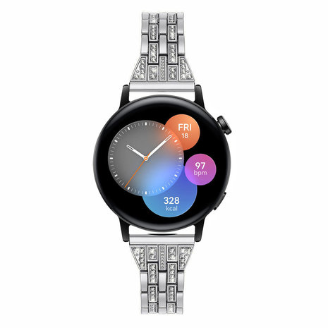 Strap-it Strap-it Correa acero diamantes Huawei Watch GT 3 42mm (plata) Strap-it Strap-it Correa acero diamantes Huawei Watch GT 3 42mm (plata)