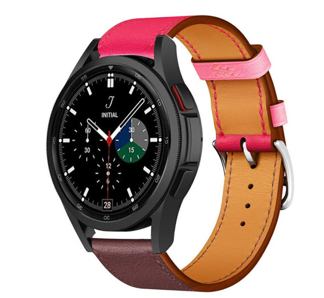 Strap-it Strap-it Correa cuero Samsung Galaxy Watch 4 Classic 46mm (rosa/rojo marrón) Strap-it Strap-it Correa cuero Samsung Galaxy Watch 4 Classic 46mm (rosa/rojo marrón)