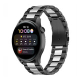 Strap-it Correa acero Huawei Watch 3/3 Pro (negro/plata) Strap-it Correa acero Huawei Watch 3/3 Pro (negro/plata)