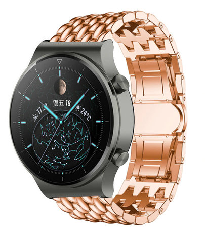 Strap-it Strap-it Correa acero dragón Huawei Watch GT 2 Pro (oro rosa) Strap-it Strap-it Correa acero dragón Huawei Watch GT 2 Pro (oro rosa)