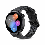 Strap-it Correa silicona / cuero Huawei Watch GT 3 42mm (negro)