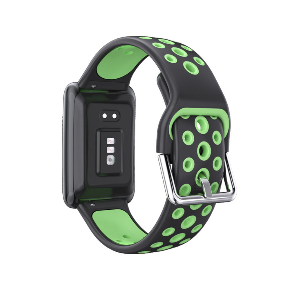 Strap-it Strap-it Correa deportiva Oppo Watch Free (negro/verde) Strap-it Strap-it Correa deportiva Oppo Watch Free (negro/verde)