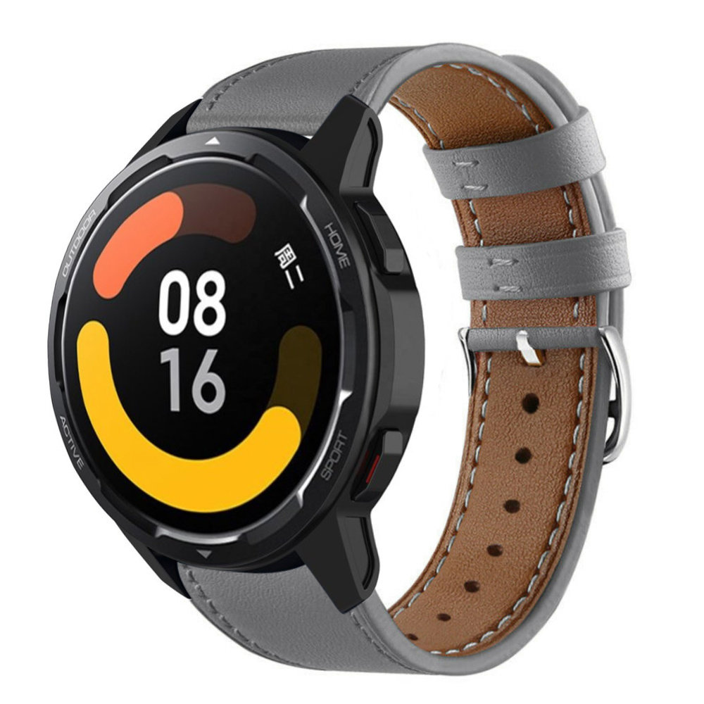 Strap-it Strap-it Correa cuero Xiaomi Watch S1 (gris) Strap-it Strap-it Correa cuero Xiaomi Watch S1 (gris)