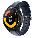 Strap-it Correa cuero Xiaomi Watch S1 (azul oscuro)