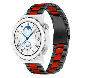 Strap-it Correa acero Huawei Watch GT 3 Pro 43mm (negro/rojo) Strap-it Correa acero Huawei Watch GT 3 Pro 43mm (negro/rojo)