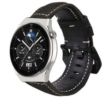 Strap-it Strap-it Correa cuero Huawei Watch GT 3 Pro 46mm (negro) Strap-it Strap-it Correa cuero Huawei Watch GT 3 Pro 46mm (negro)