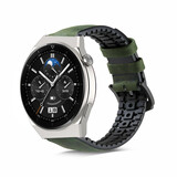 Strap-it Correa silicona/cuero Huawei Watch GT 3 Pro 46mm (verde)