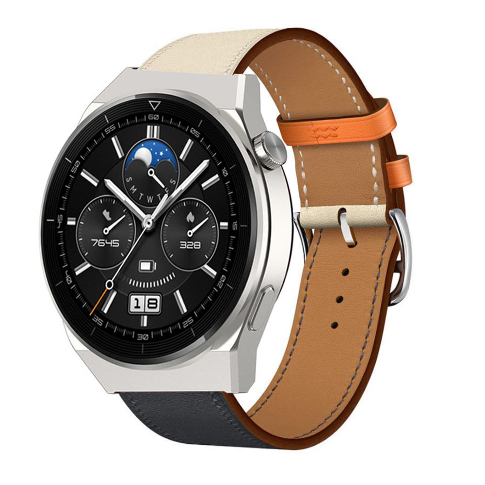 Strap-it Strap-it Correa cuero Huawei Watch GT 3 Pro 46mm (blanco/azul oscuro) Strap-it Strap-it Correa cuero Huawei Watch GT 3 Pro 46mm (blanco/azul oscuro)
