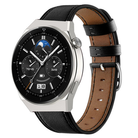 Strap-it Strap-it Correa cuero Huawei Watch GT 3 Pro 46mm (negro elegante) Strap-it Strap-it Correa cuero Huawei Watch GT 3 Pro 46mm (negro elegante)