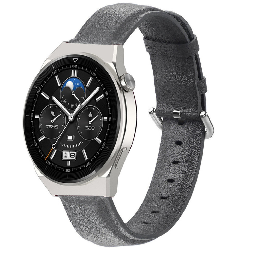 Strap-it Strap-it Correa cuero Huawei Watch GT 3 Pro 46mm (gris oscuro) Strap-it Strap-it Correa cuero Huawei Watch GT 3 Pro 46mm (gris oscuro)