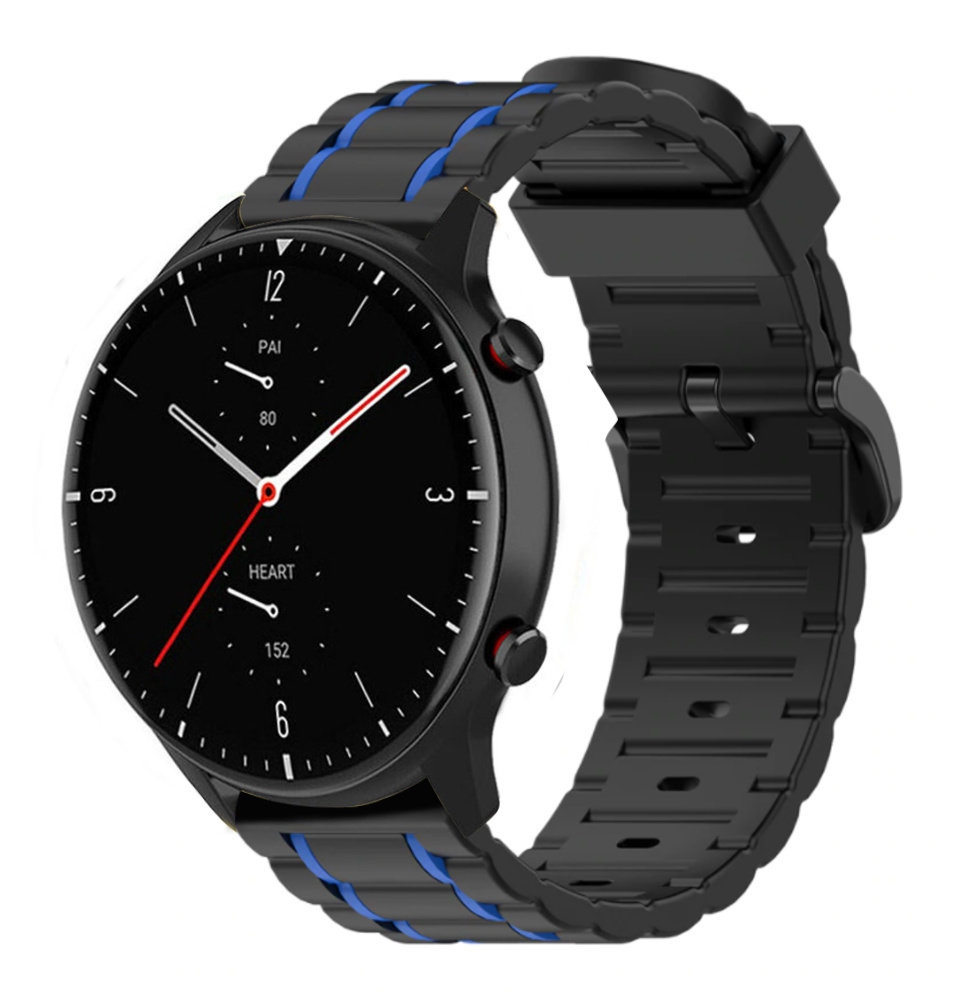 Strap-it Strap-it Correa deportiva hebilla Amazfit GTR 2 (negro/azul) Strap-it Strap-it Correa deportiva hebilla Amazfit GTR 2 (negro/azul)