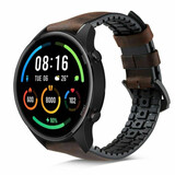 Strap-it Correa silicona/cuero Xiaomi Mi Watch (negro/marrón)