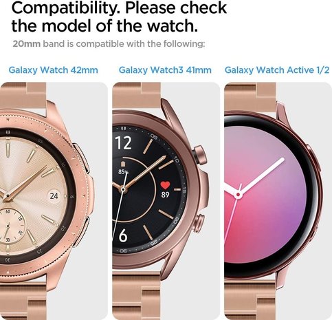 Strap-it Strap-it Correa acero Samsung Galaxy Watch 42mm (negro/rosado) Strap-it Strap-it Correa acero Samsung Galaxy Watch 42mm (negro/rosado)