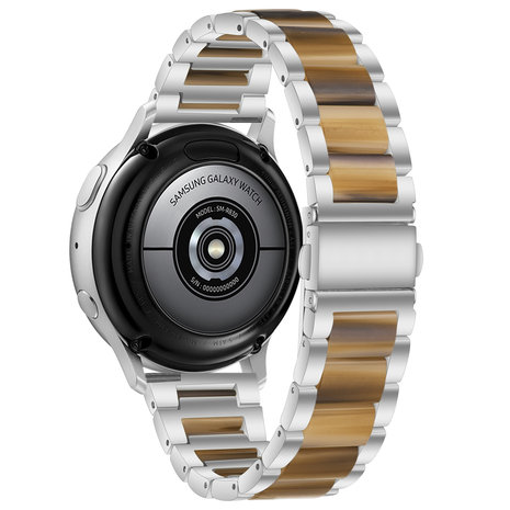 Strap-it Strap-it Correa acero resina Samsung Galaxy Watch 3 41mm (plata/marrón) Strap-it Strap-it Correa acero resina Samsung Galaxy Watch 3 41mm (plata/marrón)