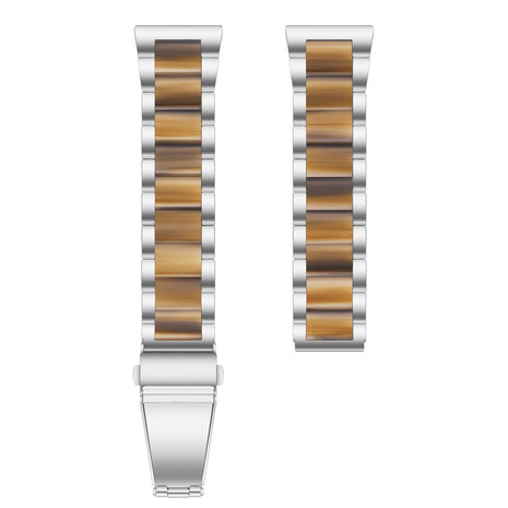 Strap-it Strap-it Correa acero resina Samsung Galaxy Watch 3 41mm (plata/marrón) Strap-it Strap-it Correa acero resina Samsung Galaxy Watch 3 41mm (plata/marrón)