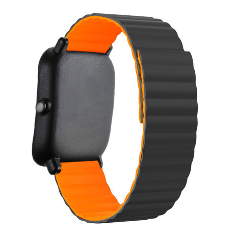 Strap-it Strap-it Correa silicona magnético Xiaomi Amazfit GTS (negro/naranja)