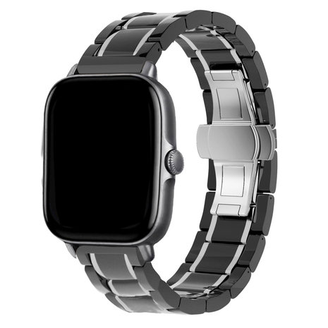 Strap-it Strap-it Correa acero cerámico Xiaomi Amazfit GTS (negro/plata) Strap-it Strap-it Correa acero cerámico Xiaomi Amazfit GTS (negro/plata)
