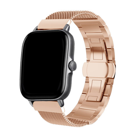 Strap-it Strap-it Correa acero milanese Xiaomi Amazfit GTS 2 (oro rosado) Strap-it Strap-it Correa acero milanese Xiaomi Amazfit GTS 2 (oro rosado)