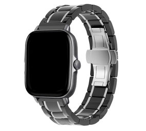 Strap-it Correa acero cerámico Amazfit GTS 3 (negro/plata) Strap-it Correa acero cerámico Amazfit GTS 3 (negro/plata)