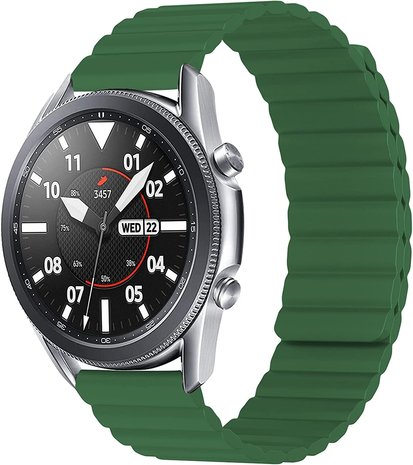 Strap-it Strap-it Correa silicona magnético Samsung Galaxy Watch 3 45mm (verde)
