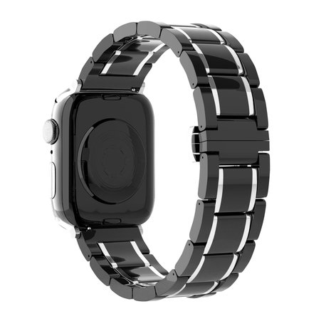 Strap-it Strap-it Correa acero cerámico Apple Watch (negro/plata) Strap-it Strap-it Correa acero cerámico Apple Watch (negro/plata)