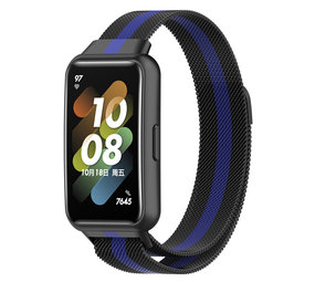 Strap-it Correa milanese Huawei Band 7 (negro/azul) Strap-it Correa milanese Huawei Band 7 (negro/azul)