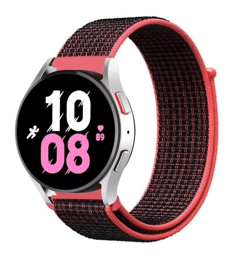 Strap-it Strap-it Correa nylon Samsung Galaxy Watch 5 - 44mm (negra/roja) Strap-it Strap-it Correa nylon Samsung Galaxy Watch 5 - 44mm (negra/roja)