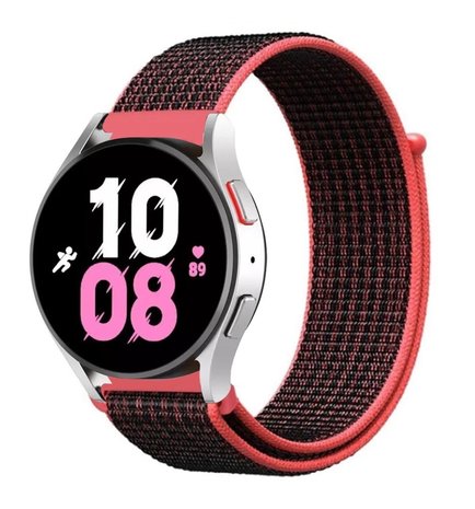 Strap-it Strap-it Correa nylon Samsung Galaxy Watch 5 - 44mm (negra/roja) Strap-it Strap-it Correa nylon Samsung Galaxy Watch 5 - 44mm (negra/roja)