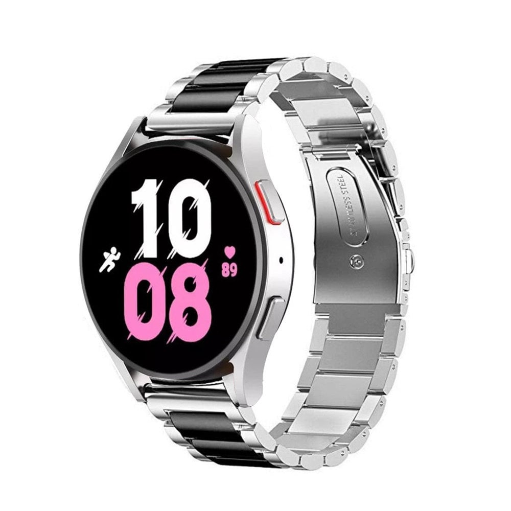 Strap-it Strap-it Correa acero Samsung Galaxy Watch 5 - 44mm (plata/negro) Strap-it Strap-it Correa acero Samsung Galaxy Watch 5 - 44mm (plata/negro)