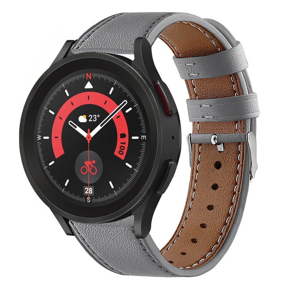 Strap-it Strap-it Correa cuero Samsung Galaxy Watch 5 Pro (gris) Strap-it Strap-it Correa cuero Samsung Galaxy Watch 5 Pro (gris)