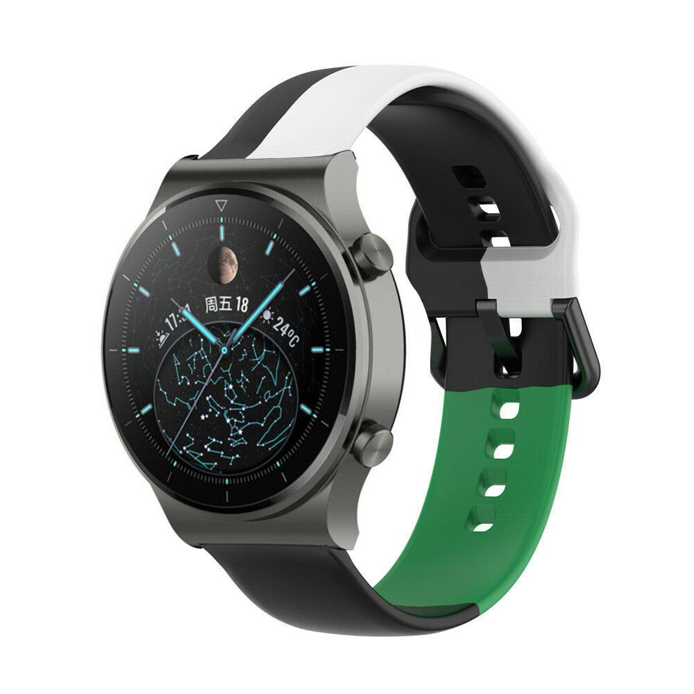 Strap-it Strap-it Correa deportiva triple Huawei Watch GT 2 Pro (negro-blanco-verde) Strap-it Strap-it Correa deportiva triple Huawei Watch GT 2 Pro (negro-blanco-verde)