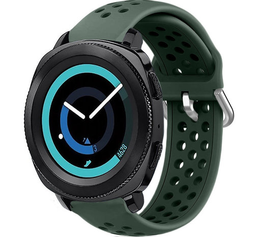 Strap-it Strap-it Correa silicona con agujeros Samsung Gear Sport (verde militar)