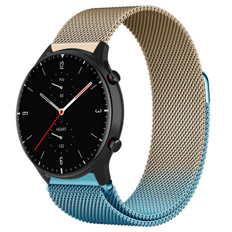 Strap-it Strap-it Correa milanese Amazfit GTR 2 (azul/oro) Strap-it Strap-it Correa milanese Amazfit GTR 2 (azul/oro)