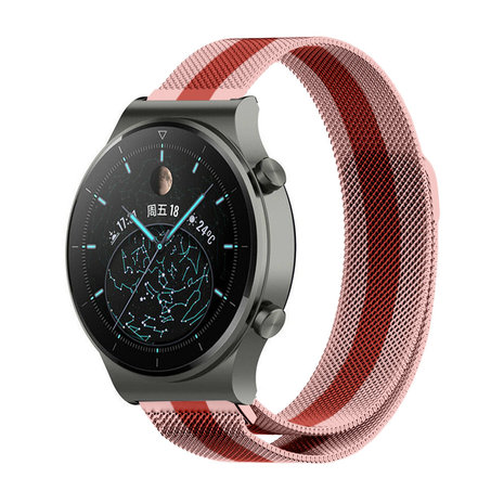 Strap-it Strap-it Correa milanese Huawei Watch GT 2 Pro (rojo/rosa) Strap-it Strap-it Correa milanese Huawei Watch GT 2 Pro (rojo/rosa)