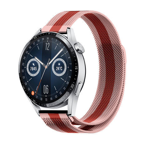 Strap-it Strap-it Correa milanese Huawei Watch GT 3 Pro 46mm (rojo/rosa) Strap-it Strap-it Correa milanese Huawei Watch GT 3 Pro 46mm (rojo/rosa)