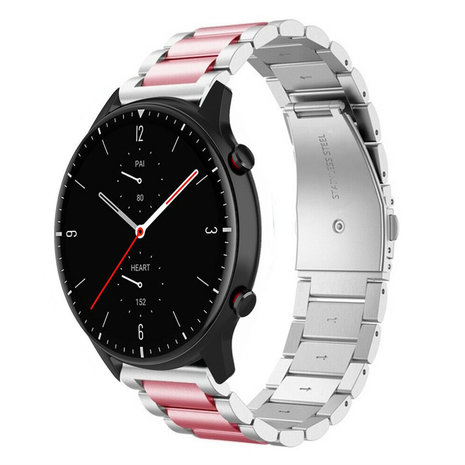 Strap-it Strap-it Correa acero Amazfit GTR 2 (plata/rosa) Strap-it Strap-it Correa acero Amazfit GTR 2 (plata/rosa)