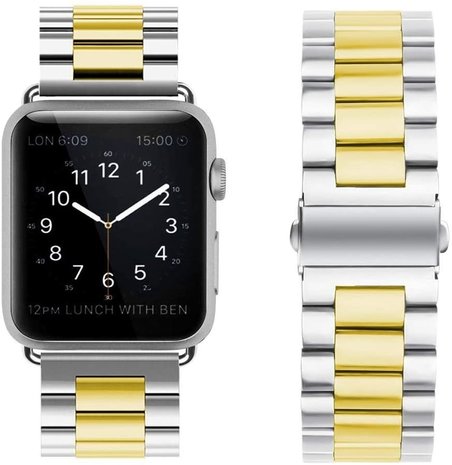 Strap-it Strap-it Correa acero Apple Watch 8 (plata/oro) Strap-it Strap-it Correa acero Apple Watch 8 (plata/oro)