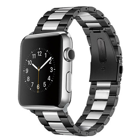 Strap-it Strap-it Correa acero Apple Watch 8 (negro/plata) Strap-it Strap-it Correa acero Apple Watch 8 (negro/plata)