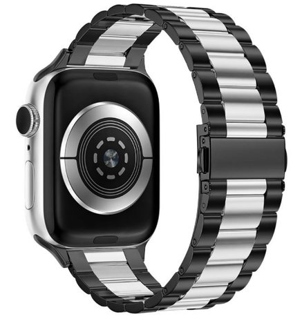 Strap-it Strap-it Correa acero Apple Watch 8 (negro/plata) Strap-it Strap-it Correa acero Apple Watch 8 (negro/plata)