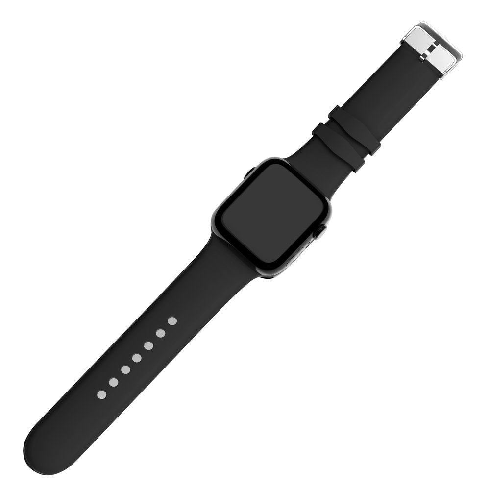 Strap-it Strap-it Correa silicona con hebilla Apple Watch 8 (negra)