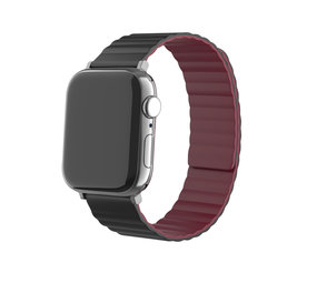 Strap-it Correa silicona magnética Apple Watch 8 (negro/rojo)