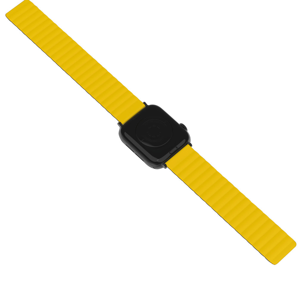 Strap-it Strap-it Correa silicona magnética Apple Watch 8 (negro/amarillo)