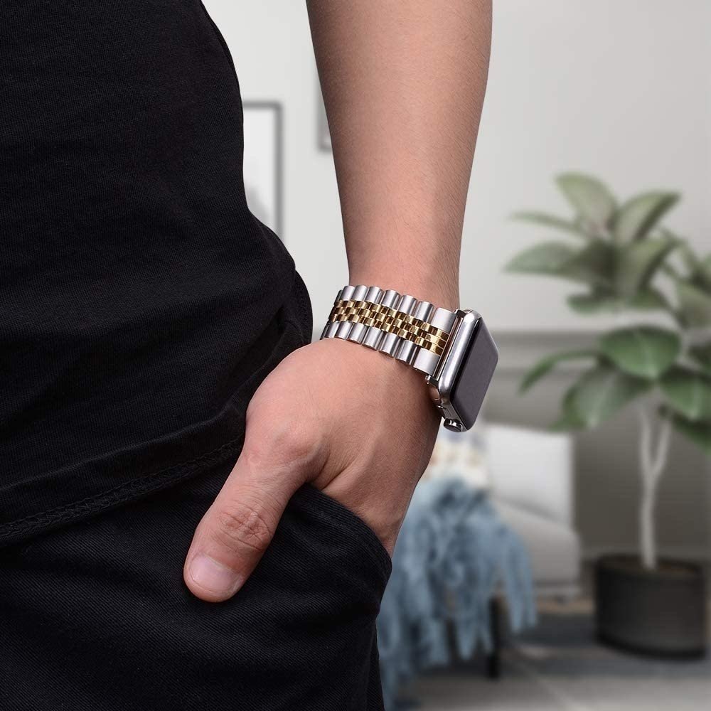 Strap-it Strap-It Correa acero Jubilee Apple Watch Ultra (plata/oro) Strap-it Strap-It Correa acero Jubilee Apple Watch Ultra (plata/oro)