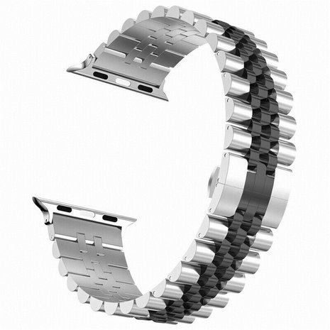 Strap-it Strap-It Correa acero Jubilee Apple Watch Ultra (plata/negro) Strap-it Strap-It Correa acero Jubilee Apple Watch Ultra (plata/negro)