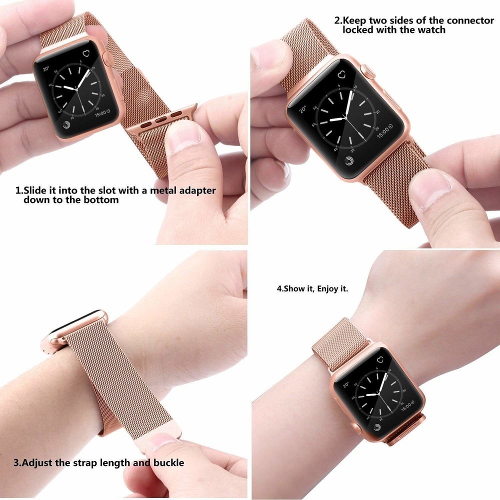 Strap-it Strap-It Correa milanesa Apple Watch Ultra (oro rosa) Strap-it Strap-It Correa milanesa Apple Watch Ultra (oro rosa)
