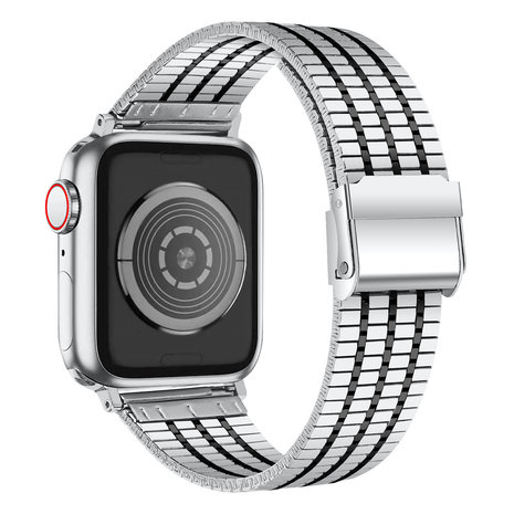 Strap-it Strap-It Correa acero inoxidable Apple Watch Ultra (plata/negro) Strap-it Strap-It Correa acero inoxidable Apple Watch Ultra (plata/negro)